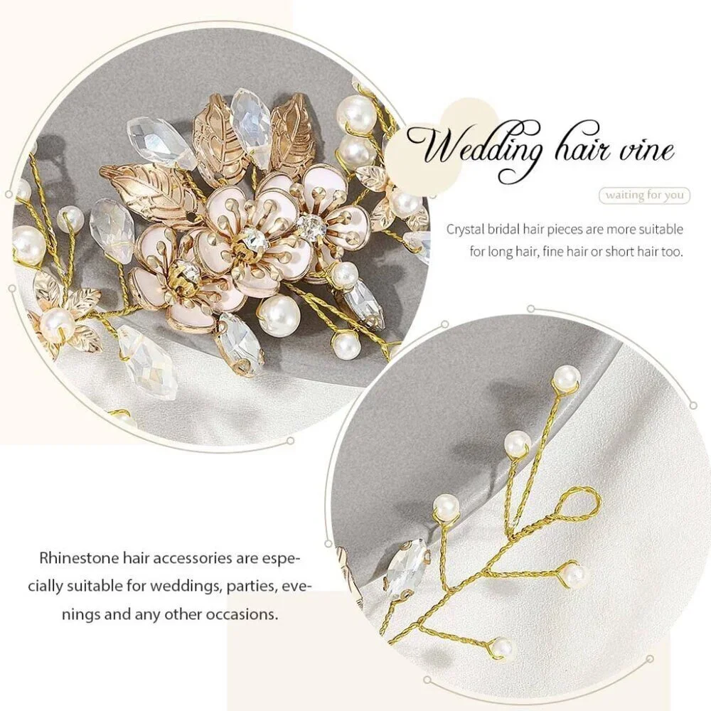 Wedding Hair Vine Bridal Headpiece Pearl Rhinestone Women Accessories
